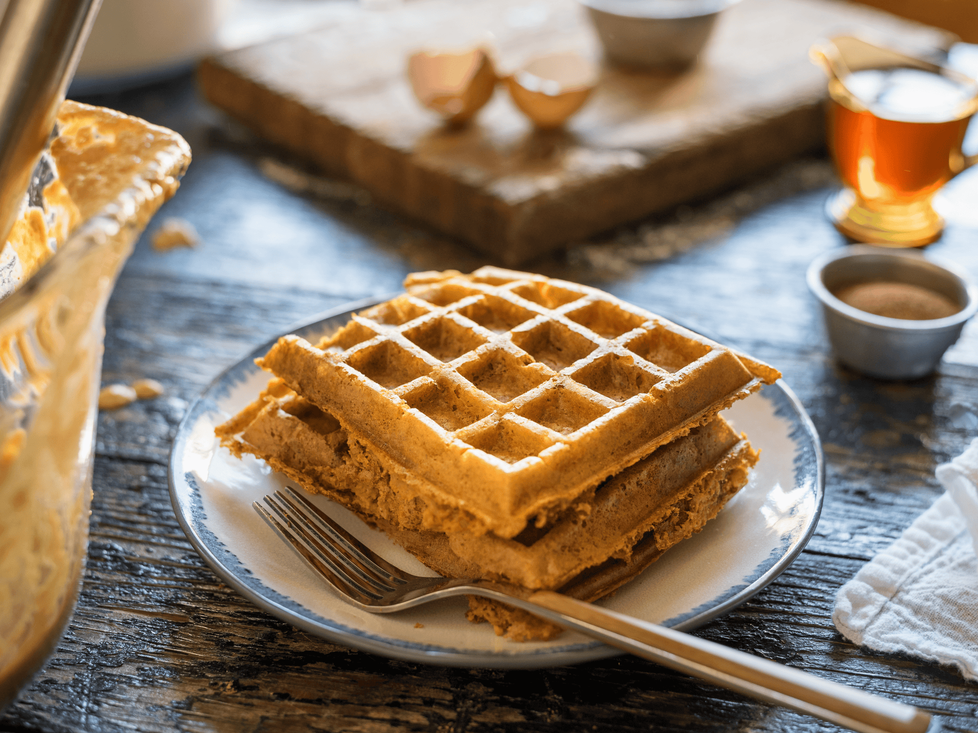 Saftige Protein Waffeln ohne Mehl, Eier und Zucker
