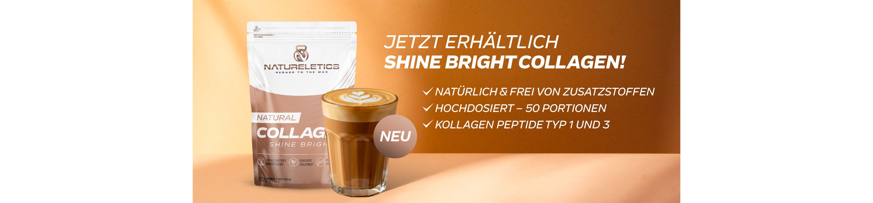 Kollagen-Beutel mit Kaffee