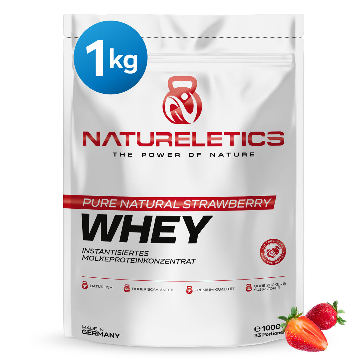 NATURAL WHEY KONZENTRAT ERDBEERE 1 kg