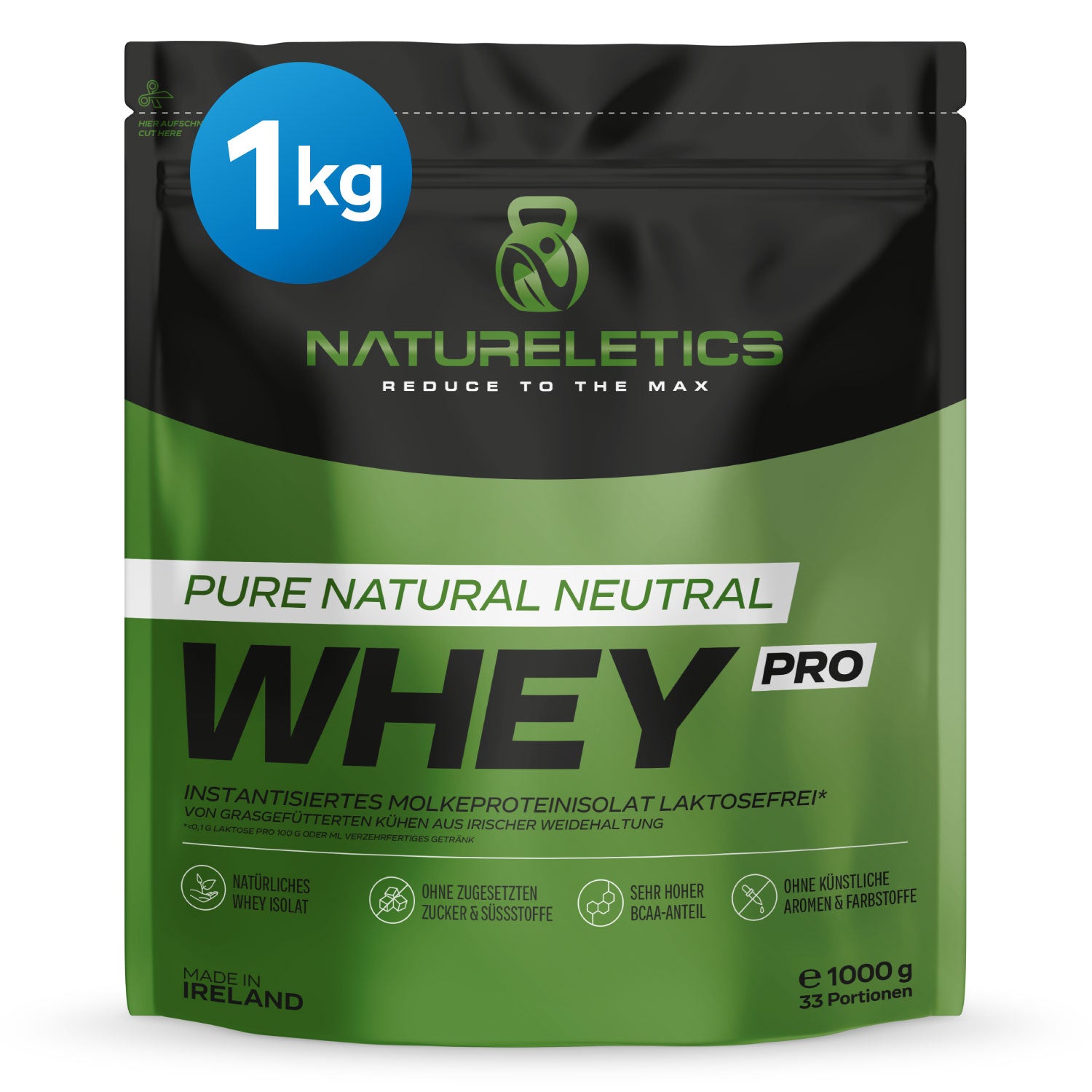 NATURELETICS Pure Whey Isolat Laktosefrei Gesundes Protein ohne Sstoff