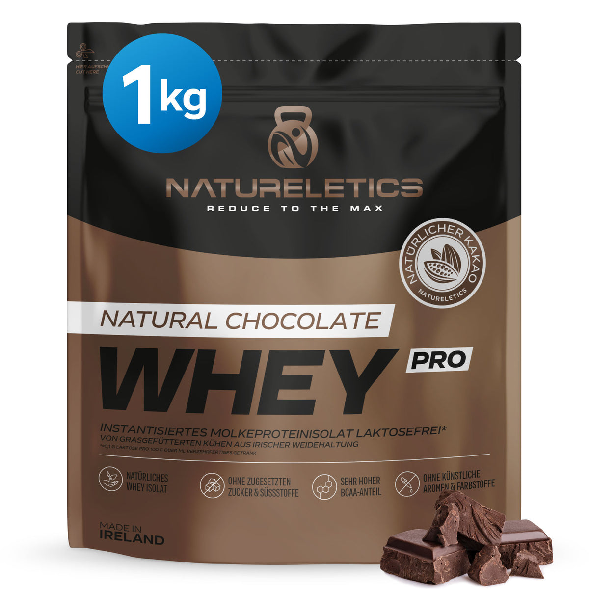 NATURAL WHEY ISOLAT SCHOKO LAKTOSEFREI 1 kg