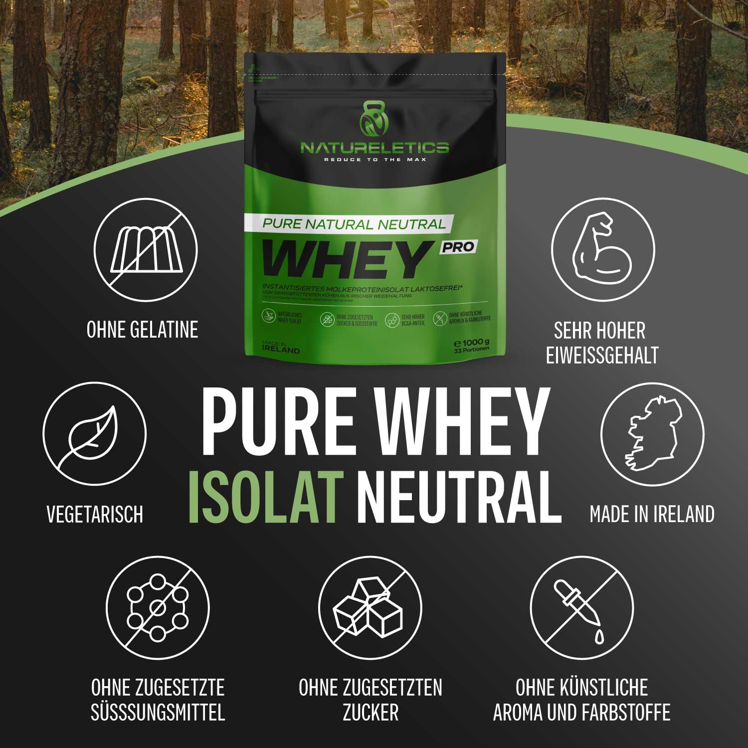 NATURAL WHEY ISOLAT NEUTRAL LAKTOSEFREI 1 kg