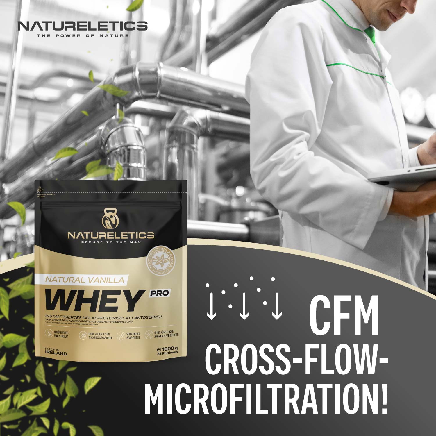 NATURAL WHEY ISOLAT VANILLE LAKTOSEFREI 1 kg