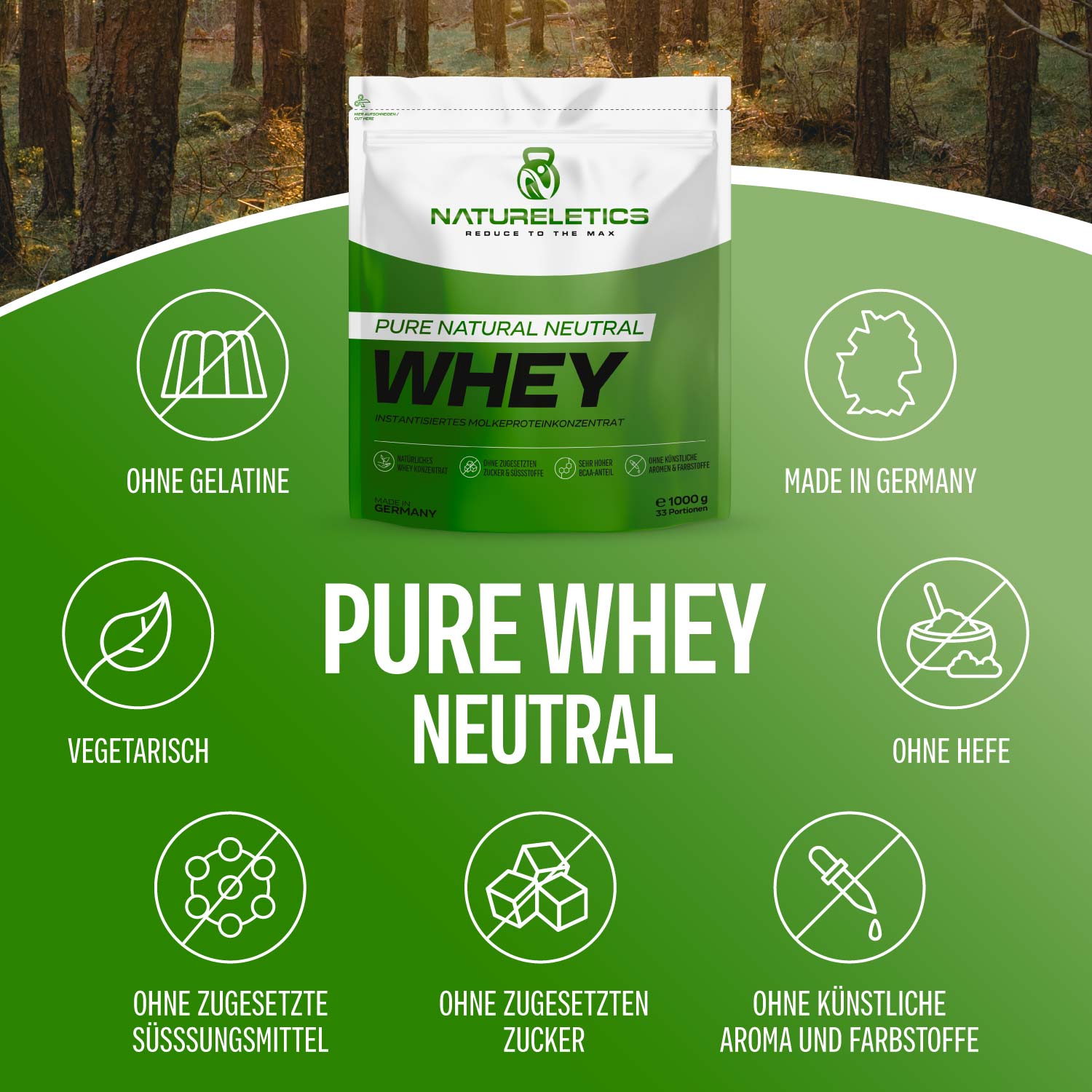 NATURAL WHEY KONZENTRAT NEUTRAL 1 kg