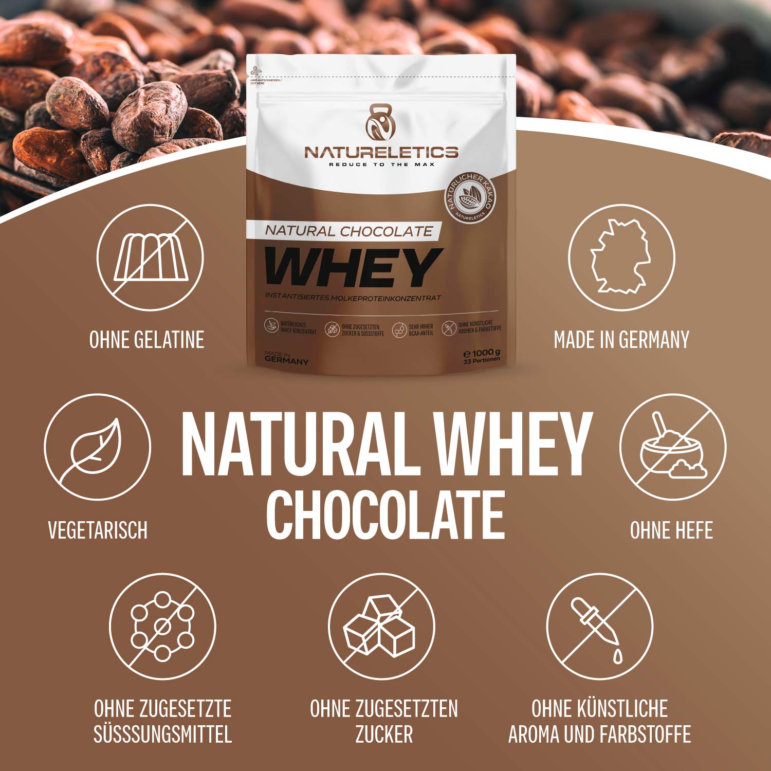 NATURAL WHEY KONZENTRAT SCHOKO 1 kg