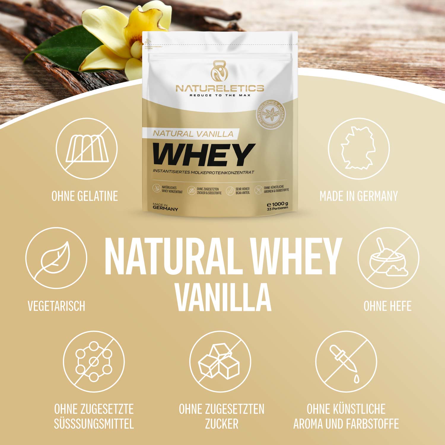 NATURAL WHEY KONZENTRAT VANILLE 1 kg