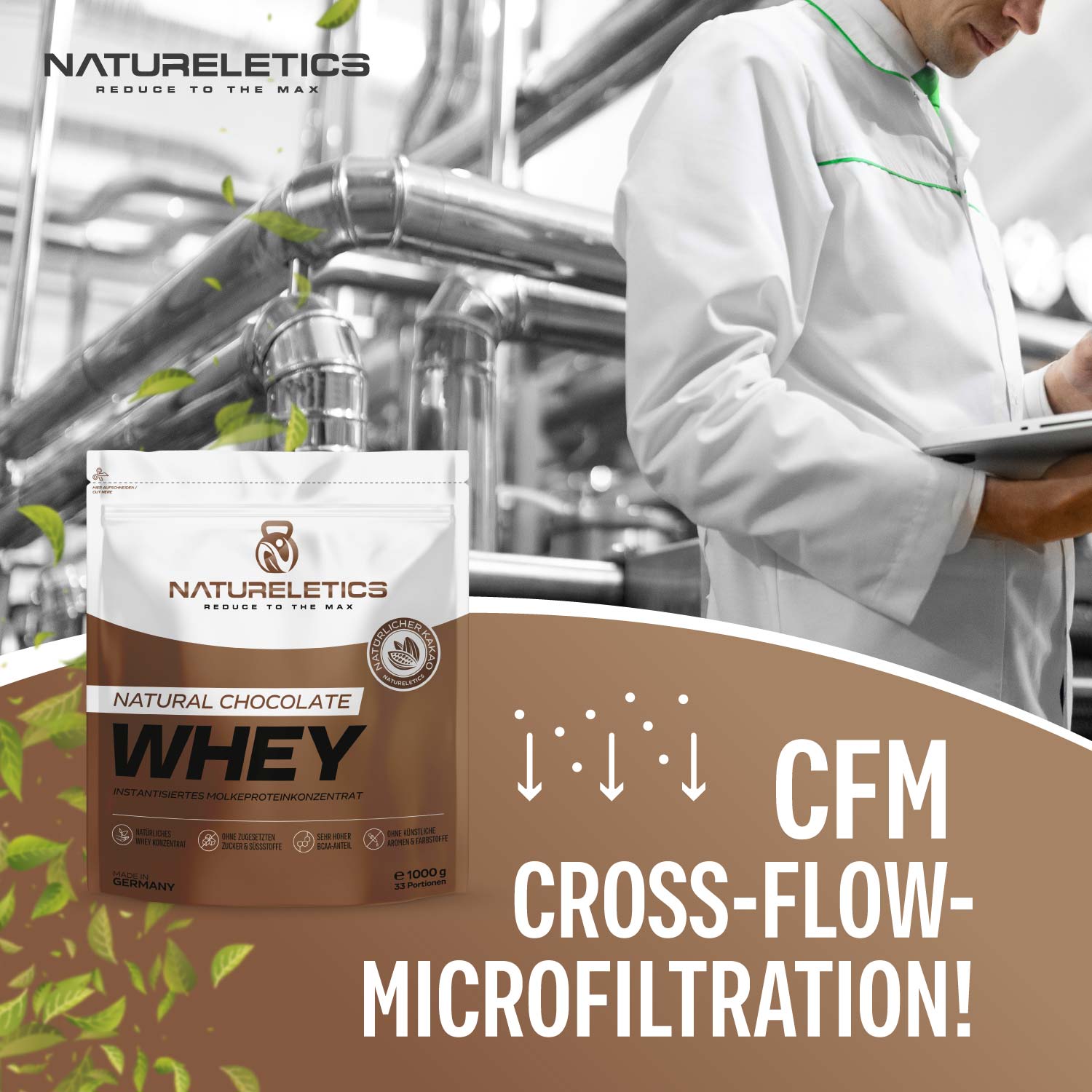 NATURAL WHEY KONZENTRAT SCHOKO 1 kg