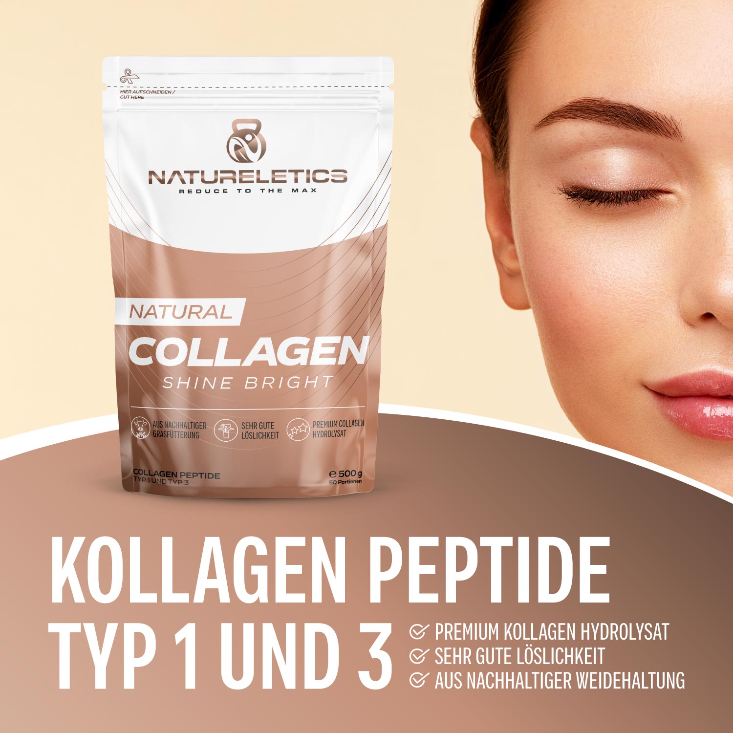 Natural Kollagen Shine Bright 500g