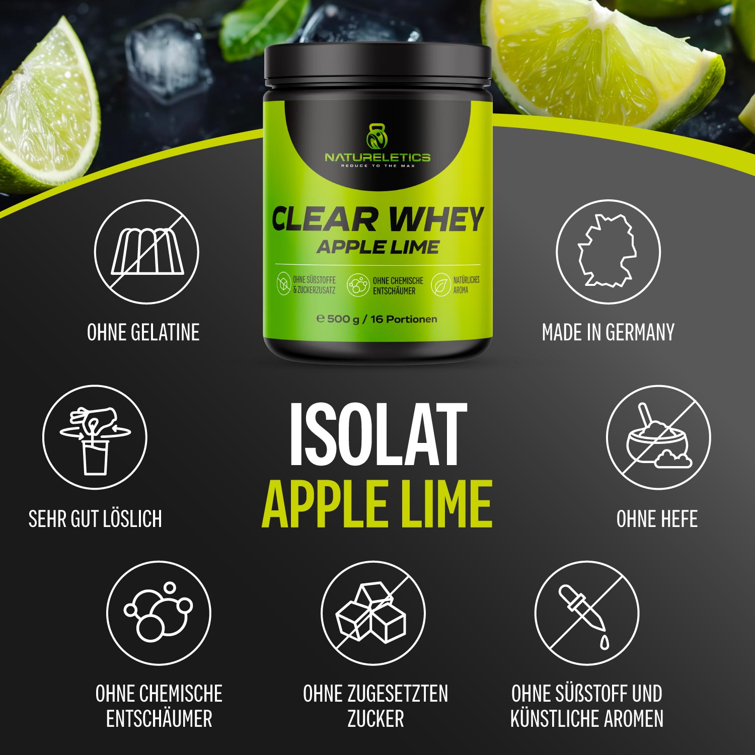 CLEAR WHEY ISOLAT APPLE LIME 500 g