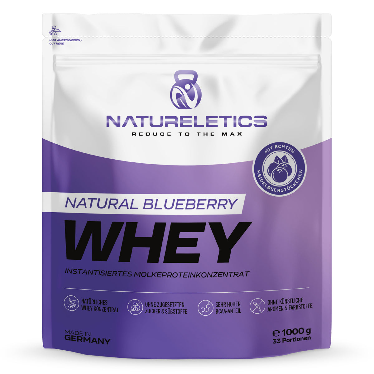 NATURAL WHEY KONZENTRAT BLUEBERRY 1 KG